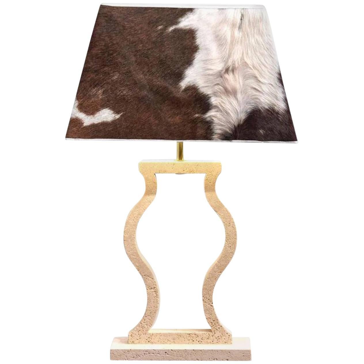 Travertine Table Lamp For Sale