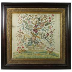 18th Century Floral Silk Work Embroidery Finest Georgian Needlework Picture 9