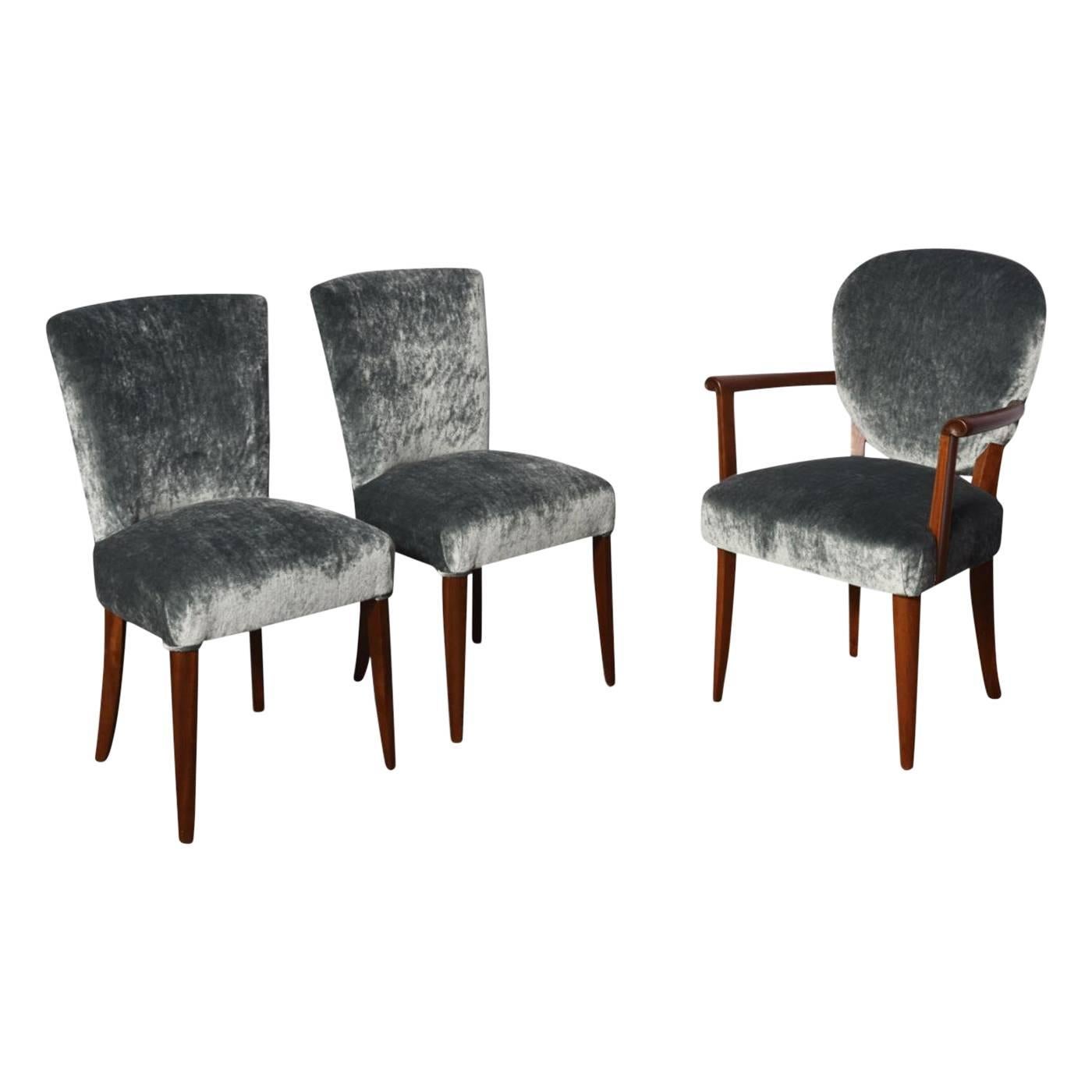 Set of Three Art Deco Chairs For Sale