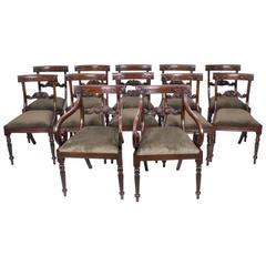 Set of 12 Regency Style Mahogany Bar Back Dining Chairs 9
