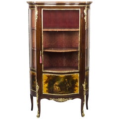 19th Century French Vernis Martin Mahogany Display Cabinet