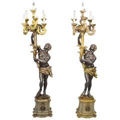 Vintage Pair of Venetian Blackamoor Candelabra from Harrods 3