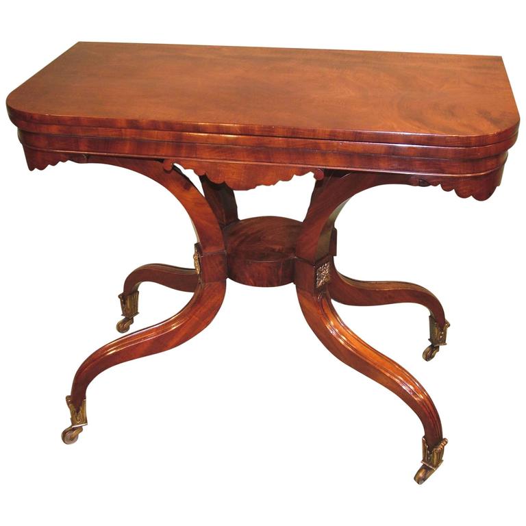 Antique Regency Mahogany Tea Table For Sale at 1stdibs