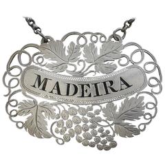 George iv Pierced Silver Wine Label 'Madeira'