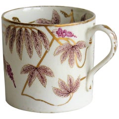 Fine Late Georgian English hand painted Coalport Porcelain Coffee Can, Ca 1805
