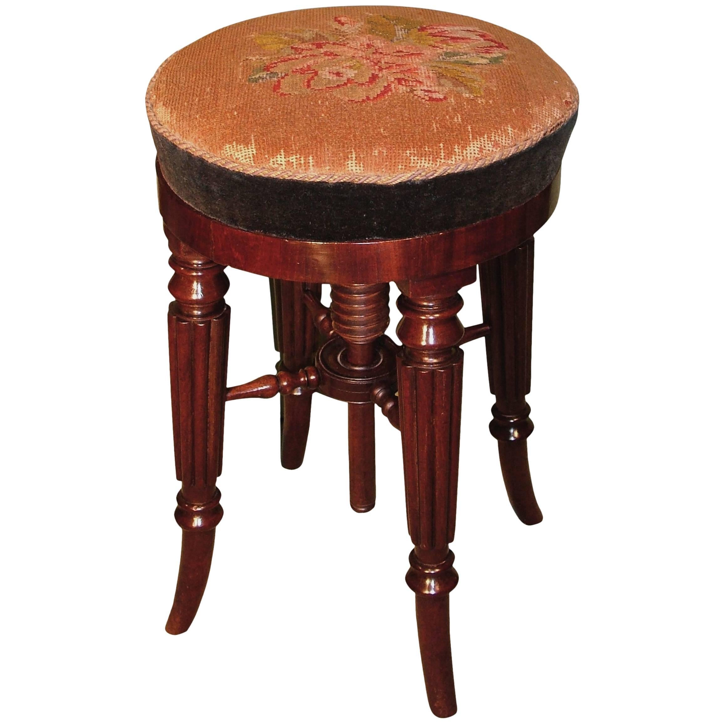 Regency period mahogany adjustable music stool