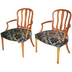 Pair of 18th Century Continental Satinwood Armchairs 10