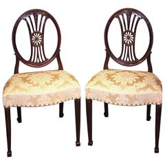 Pair of Late 18th Century Hepplewhite Period Mahogany Side Chairs 2