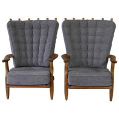 Pair of Armchairs by Guillerme & Chambron, 1950s