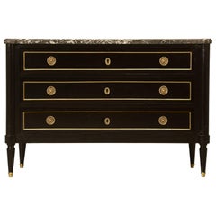 French Louis XVI Style Commode in an Ebonized Finish