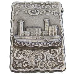 Victorian Silver Castle-Top Card Case "Osborne House"