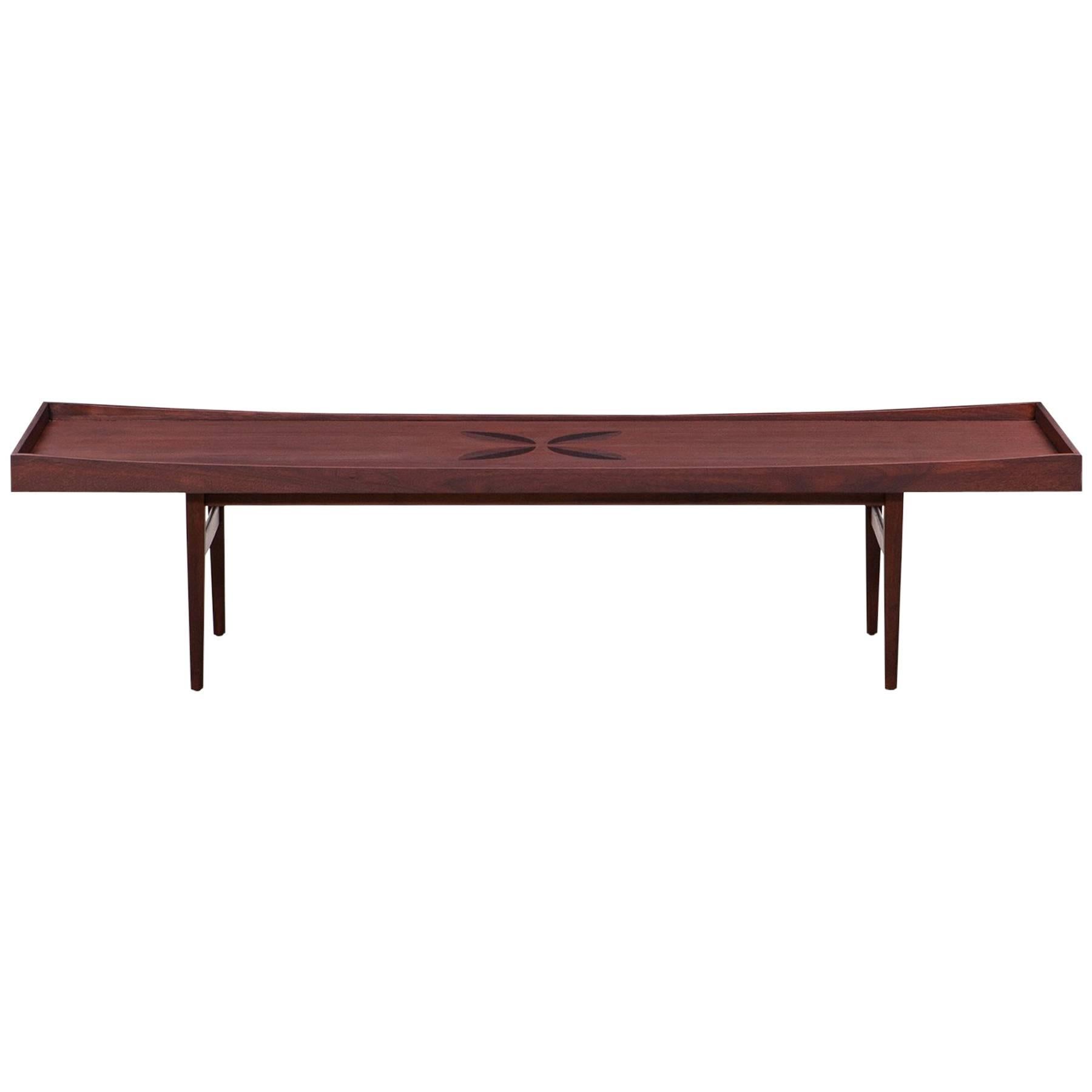 1950s Brown Wooden Coffee Table by Kipp Stewart For Sale