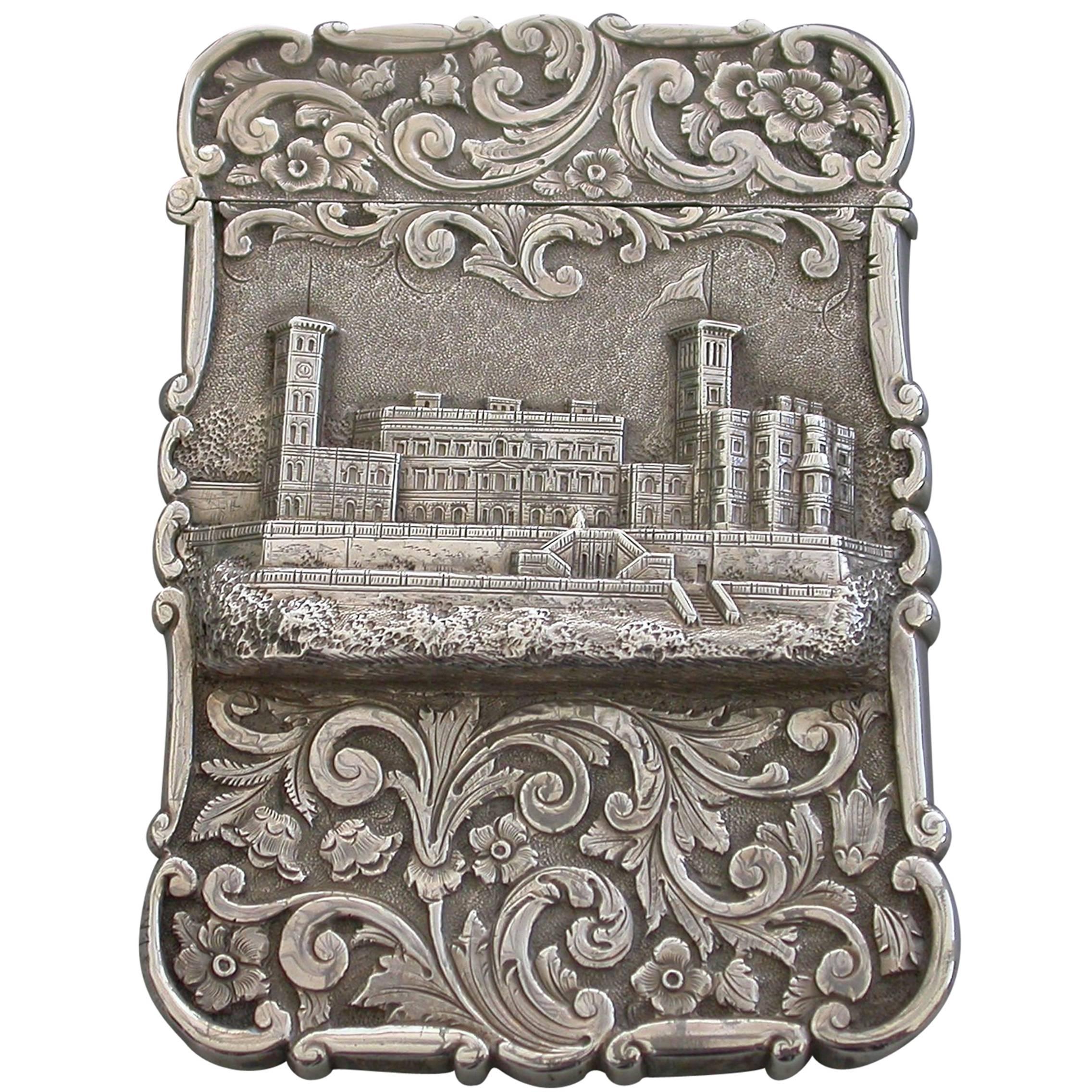 Victorian Silver Castle-Top Card Case "Osbourne House"