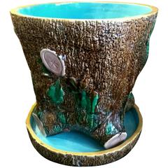 19th Century Tree Stump Planter from Minton Manufacture