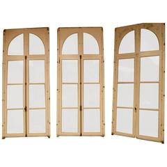 Four Pairs of Original 19th Cent Oak Door Windows from a French Palace