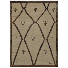 Alfombra Vintage Deco Marroquí de Lana Tejida a Mano