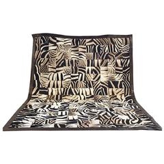 One of a Kind Zebra Hide Mosaic Area Rug 9