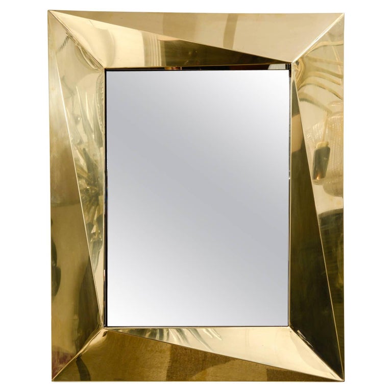 Fantastic Polished Brass Mirror For Sale at 1stDibs