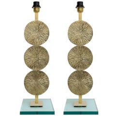 Large and Beautiful Pair of Bronze Table Lamps Original Work