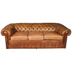 1960s Leather Chesterfield Sofa