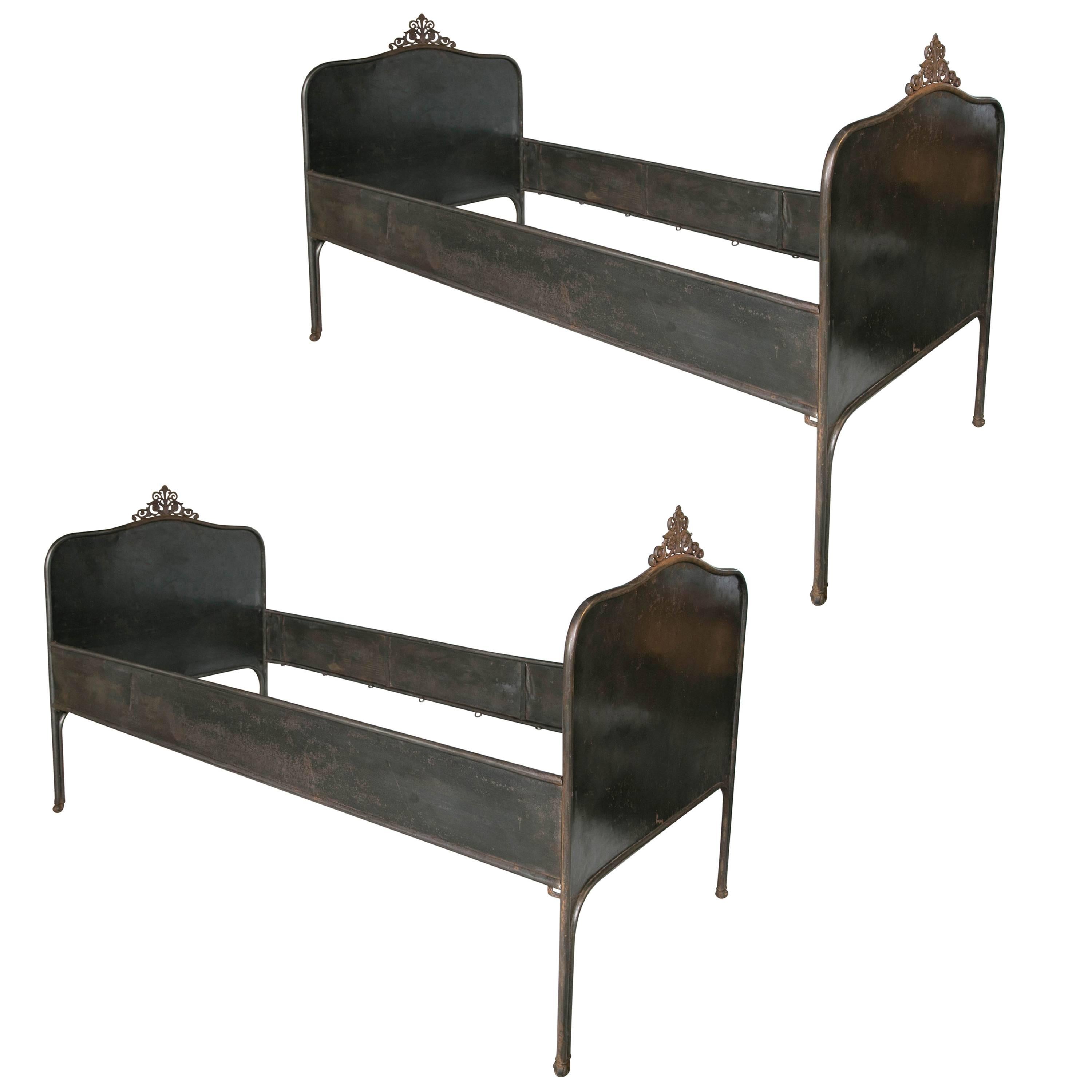 Pair of French Iron Bedsteads