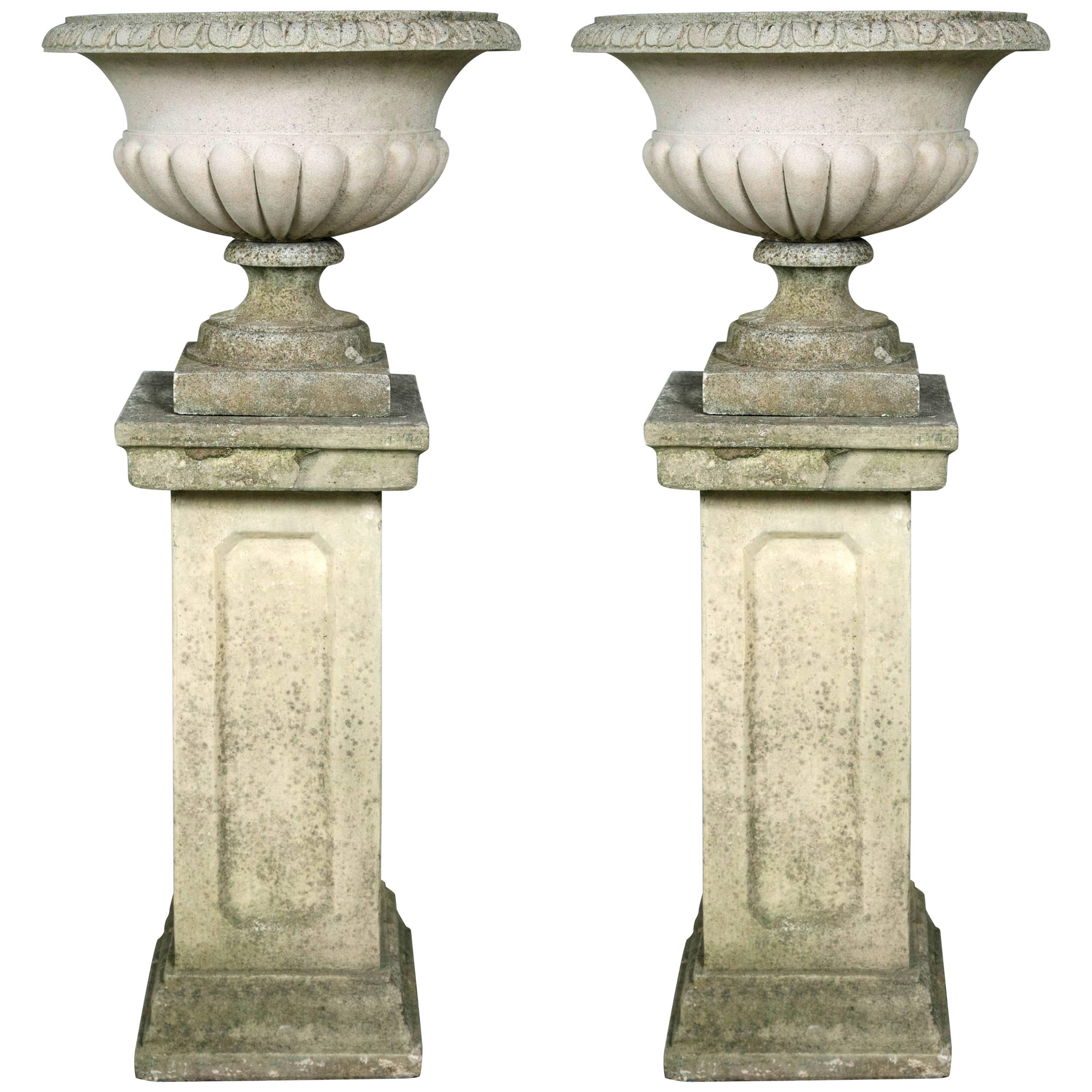 Pair of Classical English Garden Urns