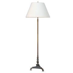 Vintage Chic French 40's Neoclassical Bronze Floor Lamp in the Style of Maison Jansen