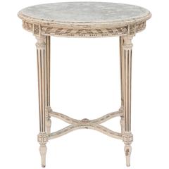 Louis XVI Style Painted Occasional Table with Mirrored Top