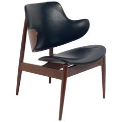 Curvaceous Danish Modern Lounge Chair Attributed to Ib Kofod-Larsen