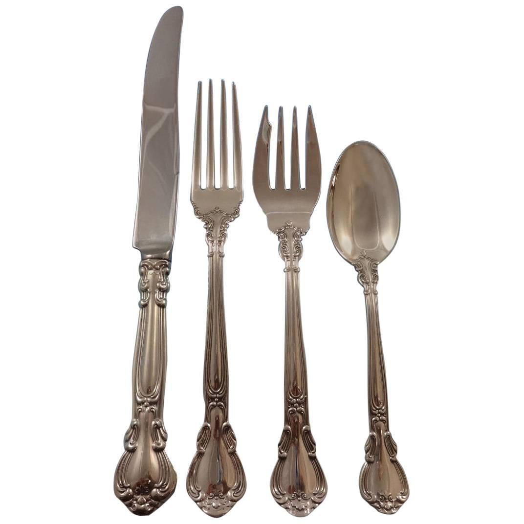 Chantilly by Gorham Sterling Silver Flatware Set 12 Service Luncheon, 110 Pieces For Sale
