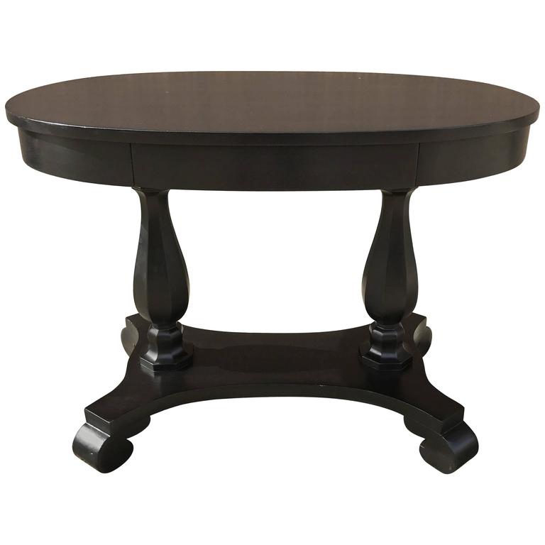 Empire Ebonized Mahogany Oval Center Table at 1stDibs