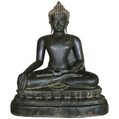 Large Burmese Bronze Medicine Buddha, Pagan Style, Late 19th Century