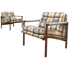 Pair of Mid-Century Modern Harvey Probber Style Upholstered Club Chairs 6