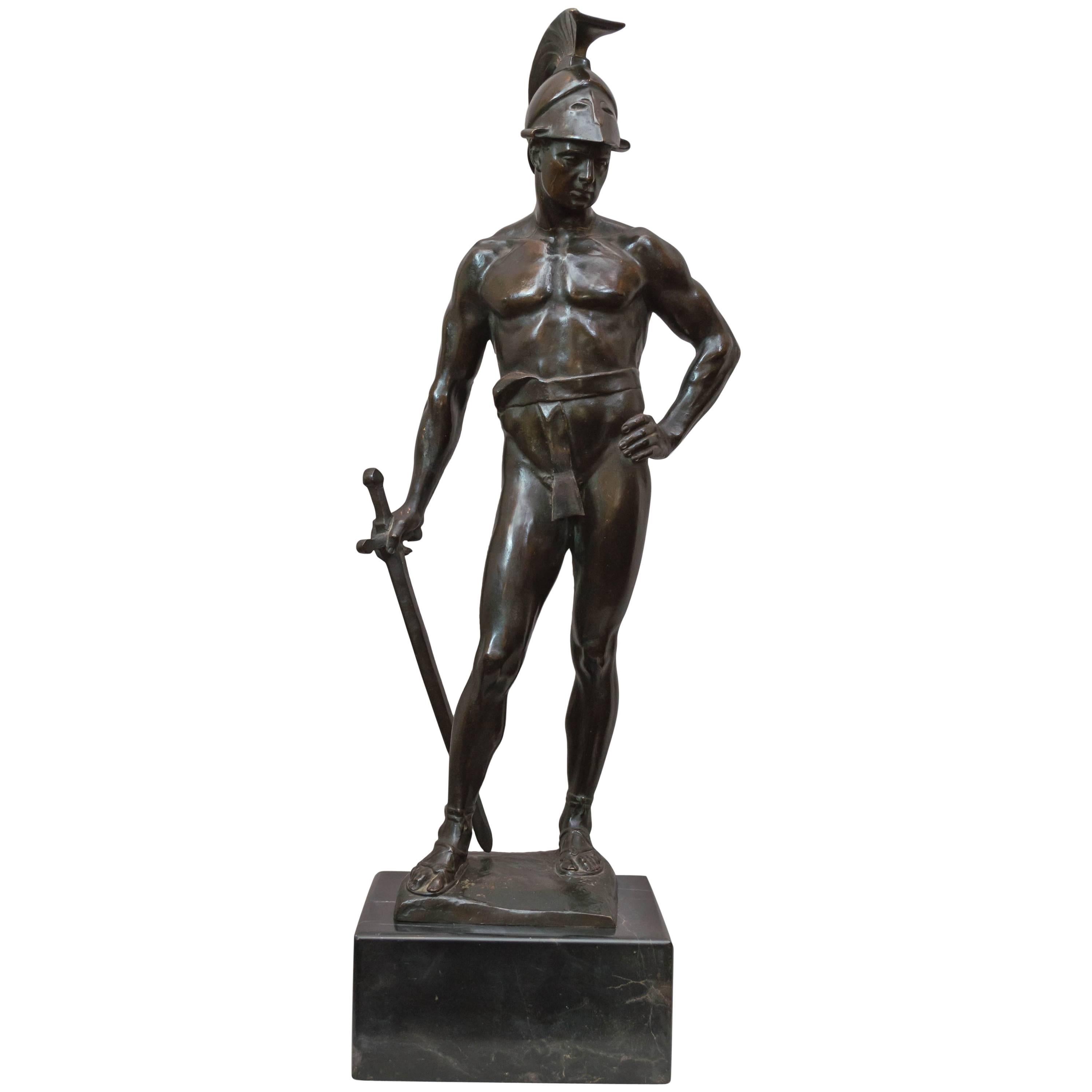 Austrian Male Bronze of a Warrior Artist Signed "Seifert"