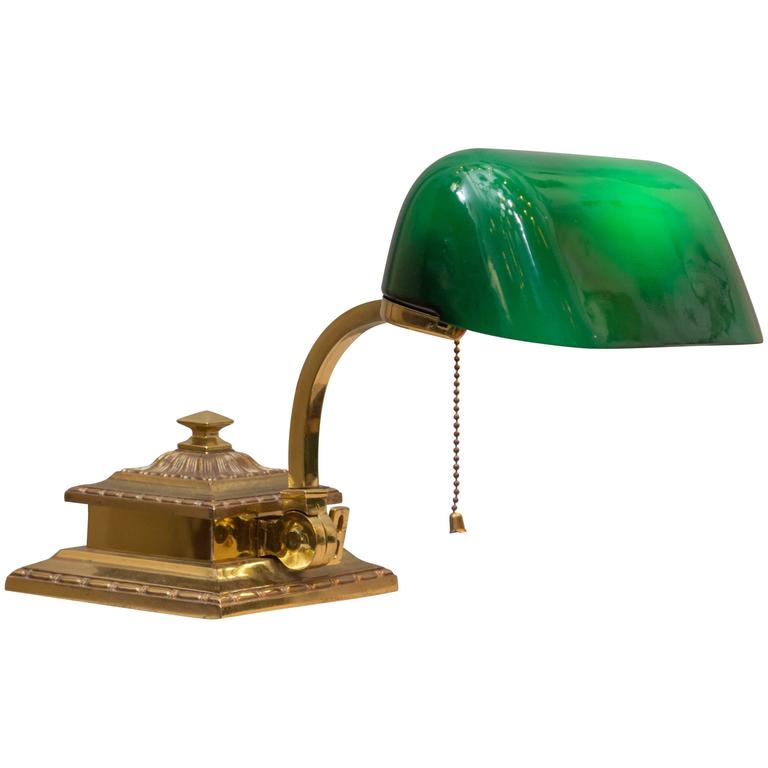 Emeralite Green Shade Bankers Lamp at 1stDibs | emeralite lamp, emeralite bankers  lamp, emeralite shade