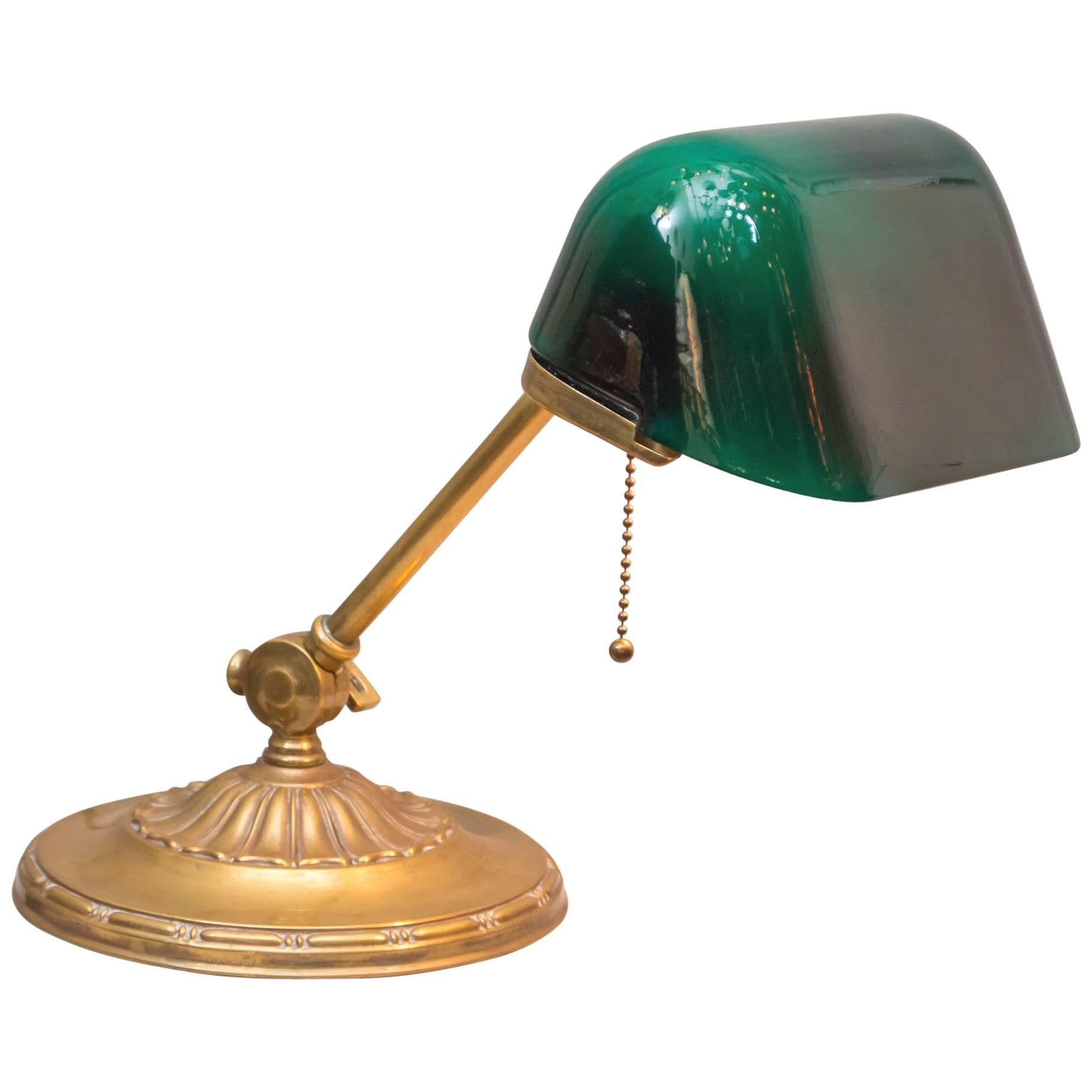 Signed "Emeralite" Banker's Desk Lamp