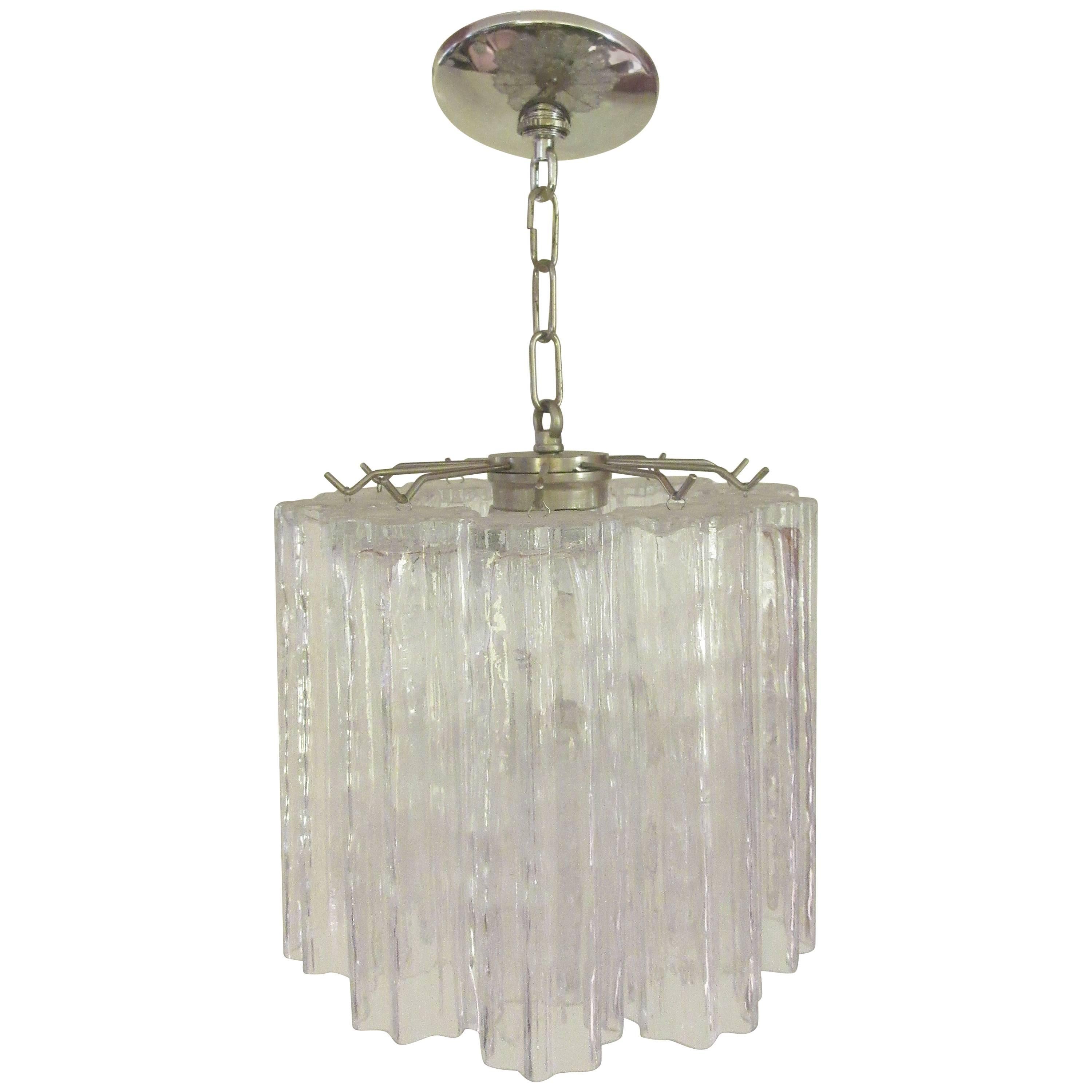 Venini Chandelier with Chrome Supports