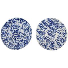 Pair of Early 19th Century Spongeware Pottery Plates 6
