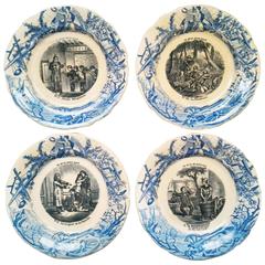 French Set "Talking Plates", Signed Hippolyte Boulenger Choisy-le-Ro 4