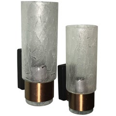 Pair of Doria Leuchten Modernist Glass Sconces