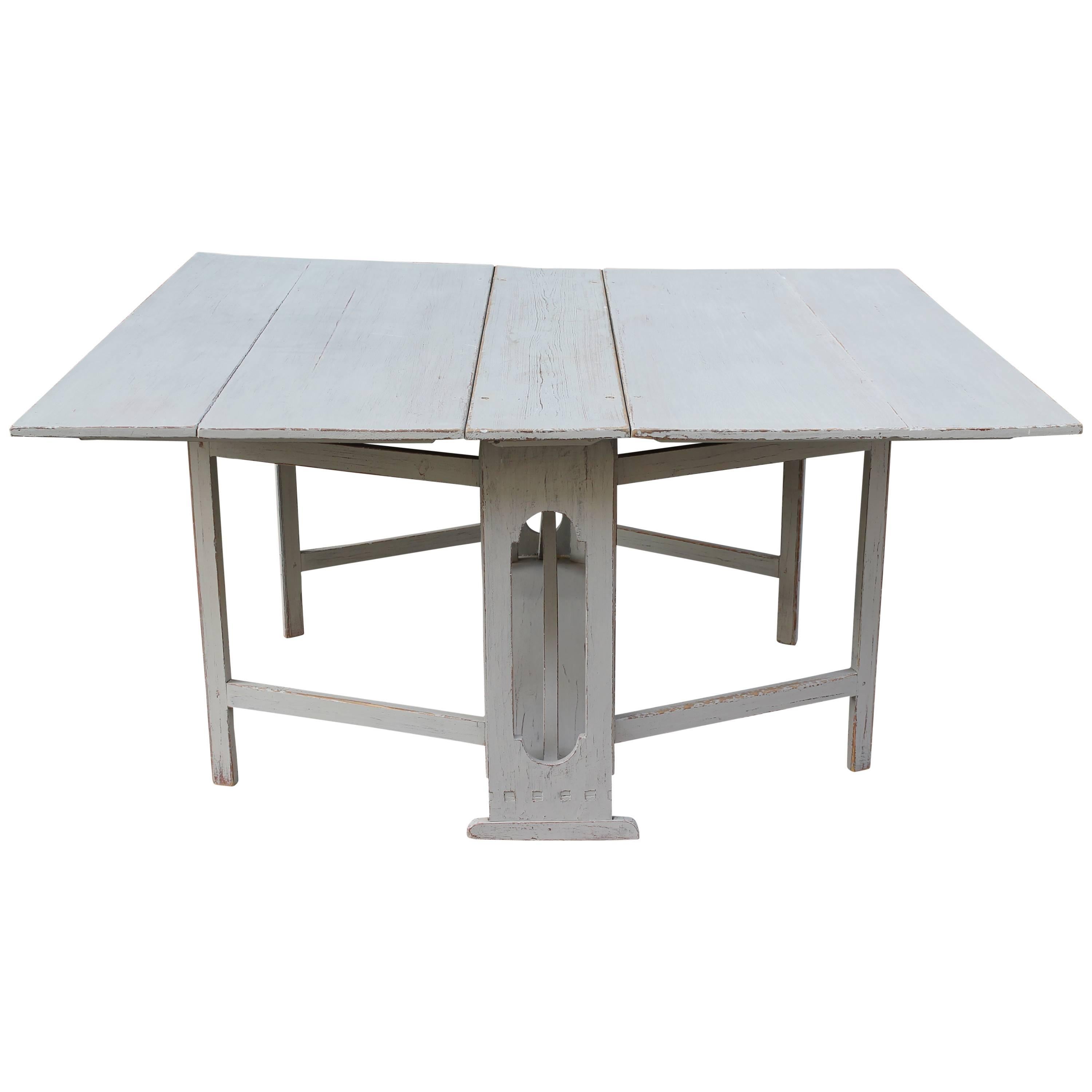 Very Large Swedish Gustavian Drop-Leaf Table For Sale
