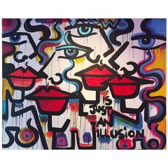 "Is Just An Illusion, " Acrylic on Canvas by Anna Laurini