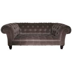 George Smith "Early Victorian Chesterfield" Sofa in Mink Brown Italian Velvet