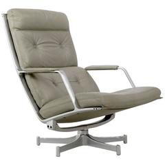 Fabricius & Kastholm FK85 Grey Leather Lounge Chair for Kill International, 1962