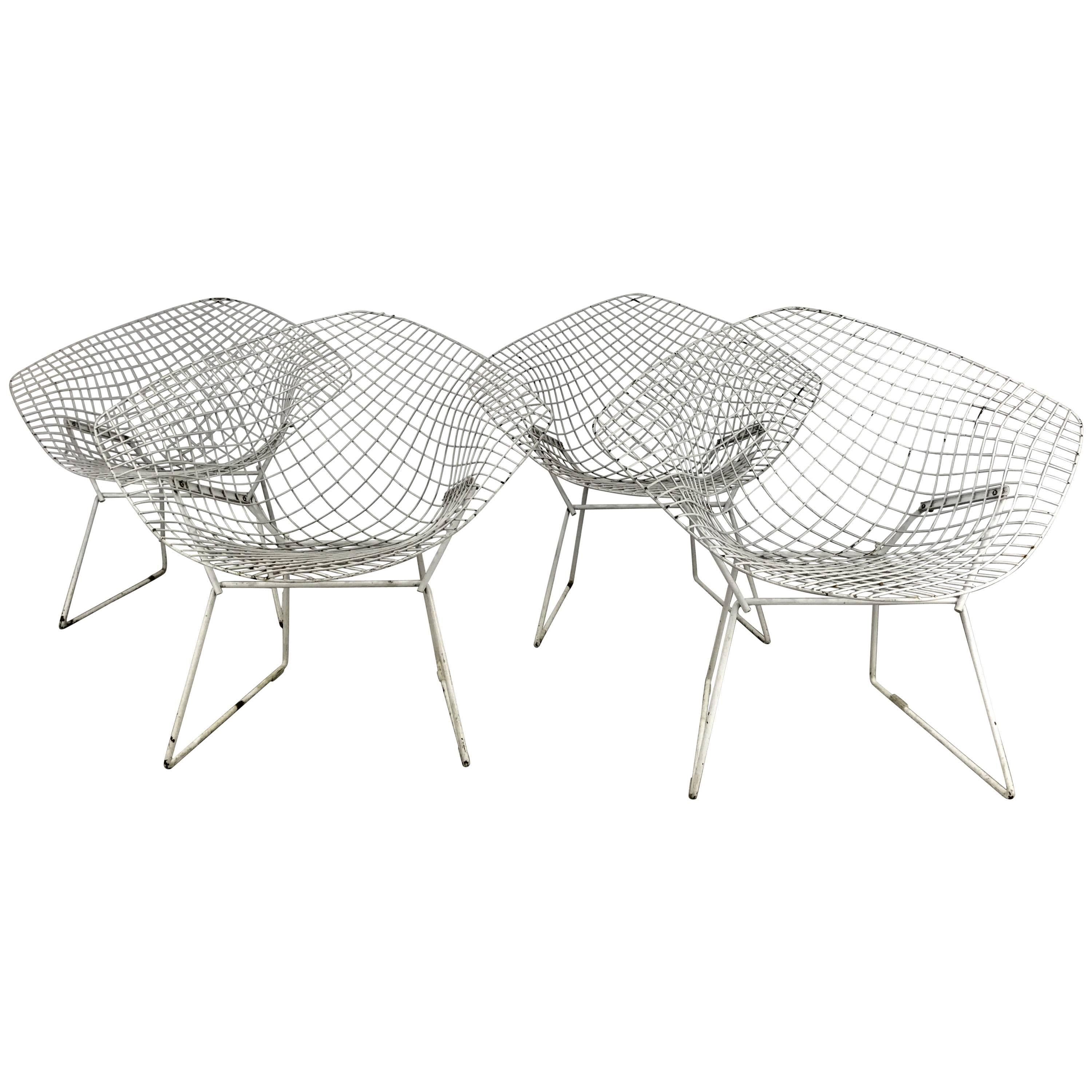 Matched pair of "Bertoia" Diamond Chairs, Classic Modern, Harry Bertoia for Knol