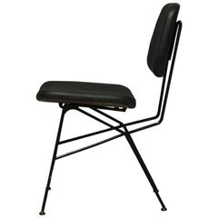 Black Cocorita Side Chair by Gastone Rinaldi for Velca Legnano, Italy, 1950s