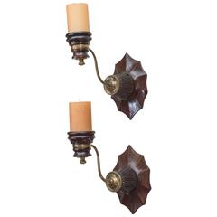 Antique Pair of 19th Century Anglo Indian Wall Sconces / Candleholders, circa 1860-1880