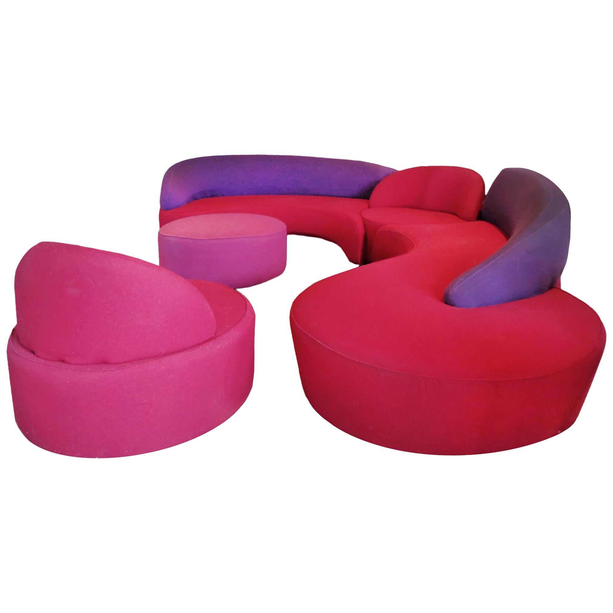 Modern Circular Sectional Colorful Sofa by Vladimir Kagan for Roche Bobois For Sale