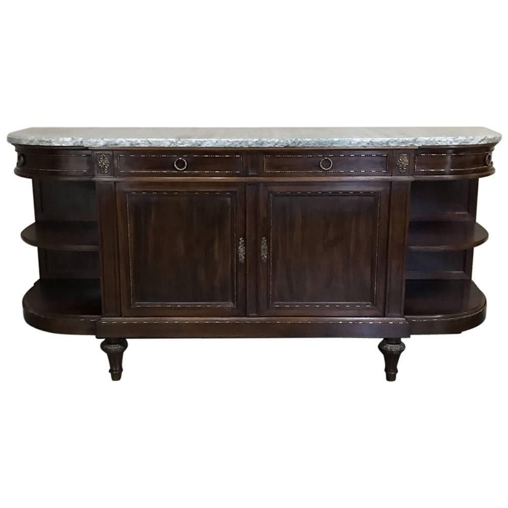 19th Century French Neoclassical Mahogany Marble Top Buffet