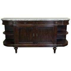 19th Century French Neoclassical Mahogany Marble Top Buffet